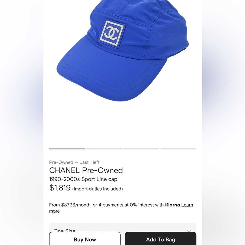 Extremely rare vintage authentic Chanel Blue Athletic Hat with Logo - Picture 2 of 7